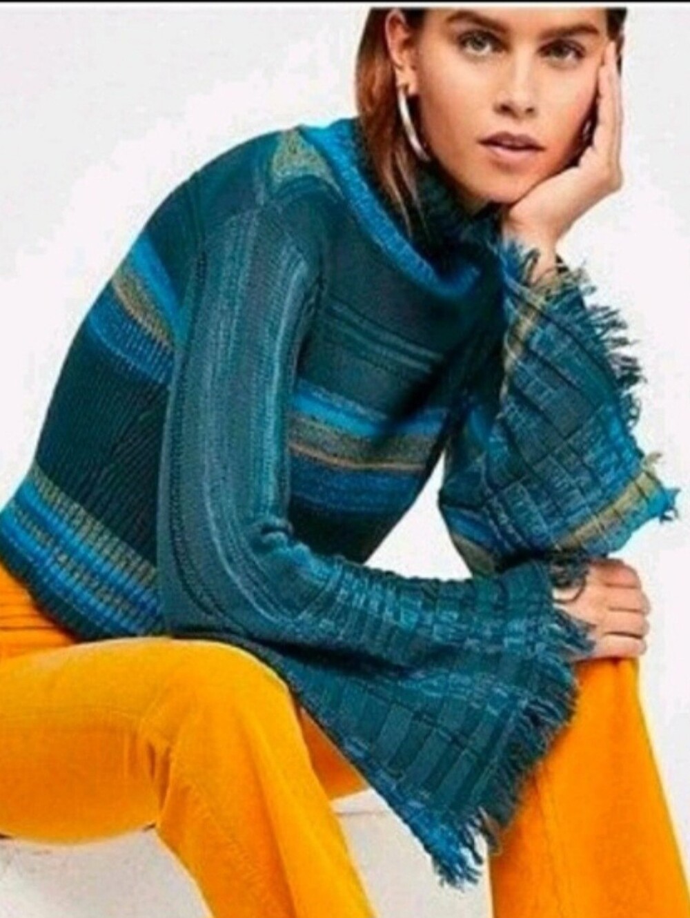 Free People Close To Me Striped Pullover Sweater